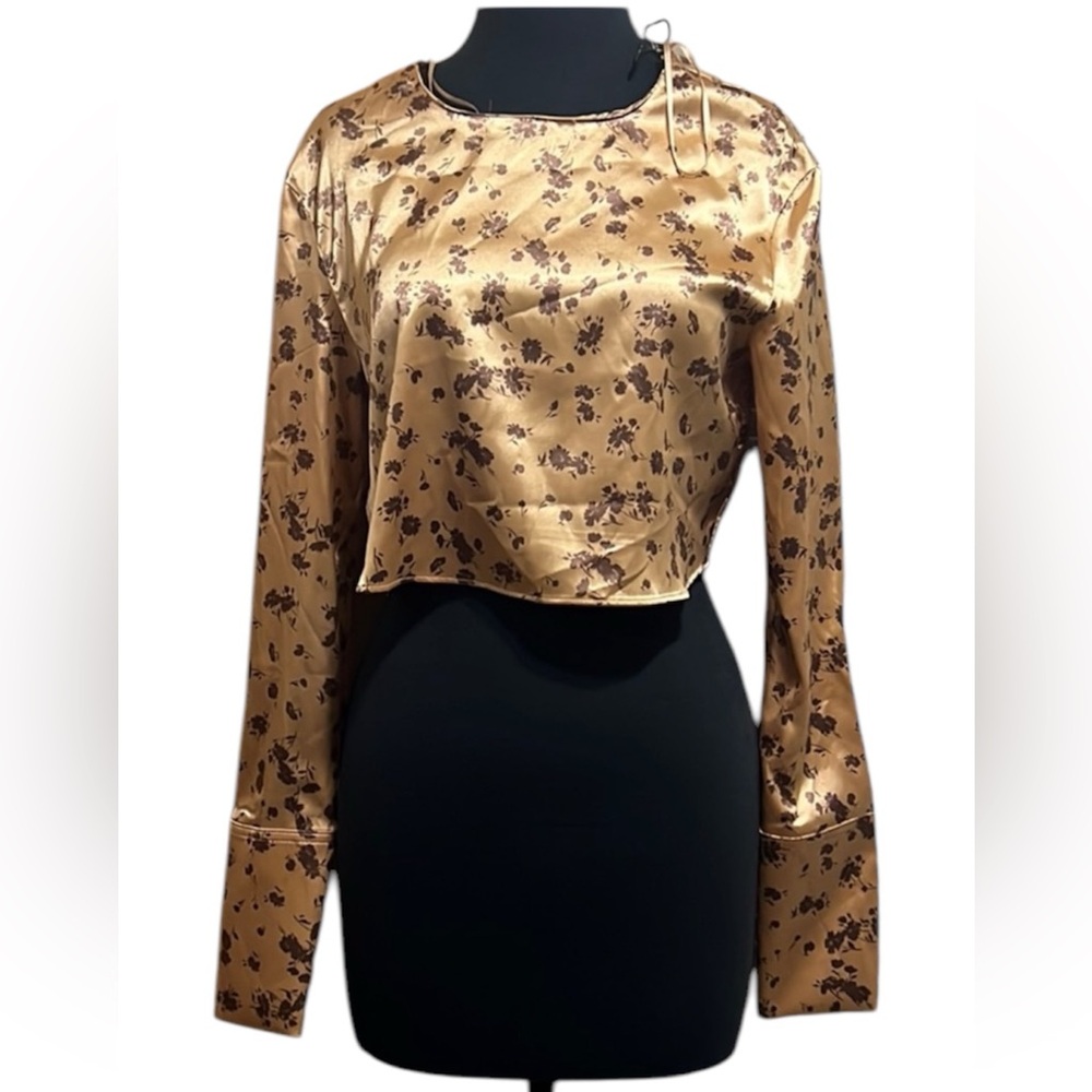 Zara floral Chiffon crop top NWT